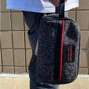 Vintage Givenchy Grey / Black / Red Luggage Set toiletries bag